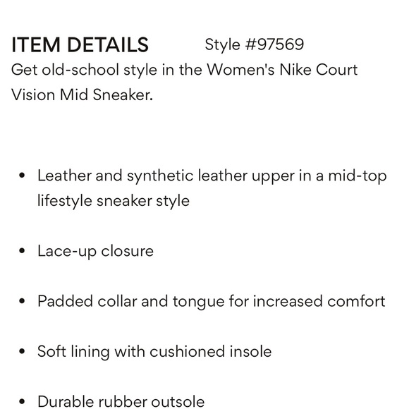 Nike Women's Court Vision White Mid-Top Sneakers - Picture 7 of 8